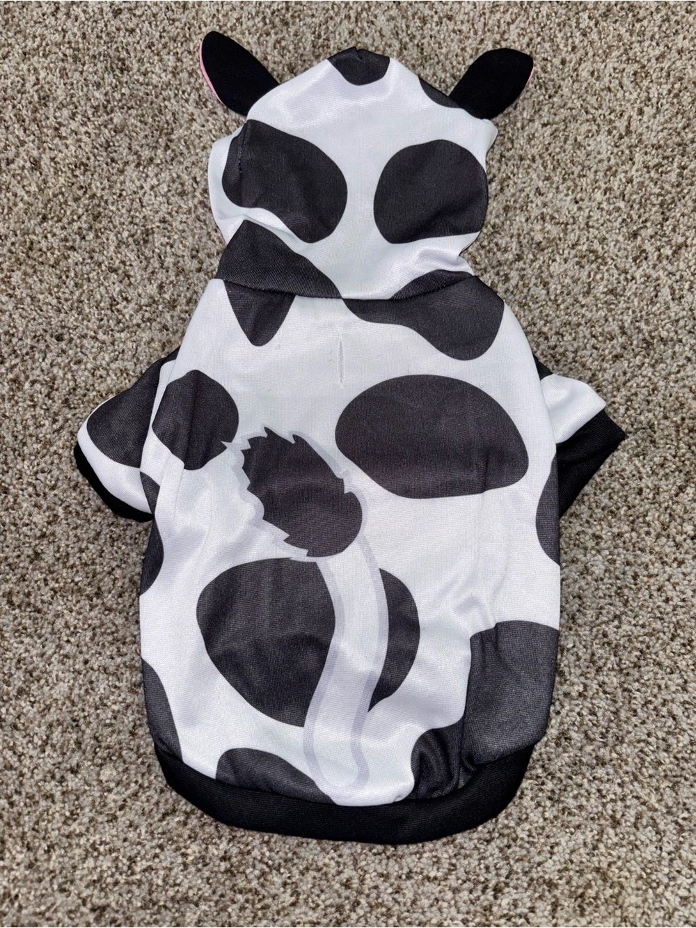 Cow Print Pet Hoodie with Ear Hood